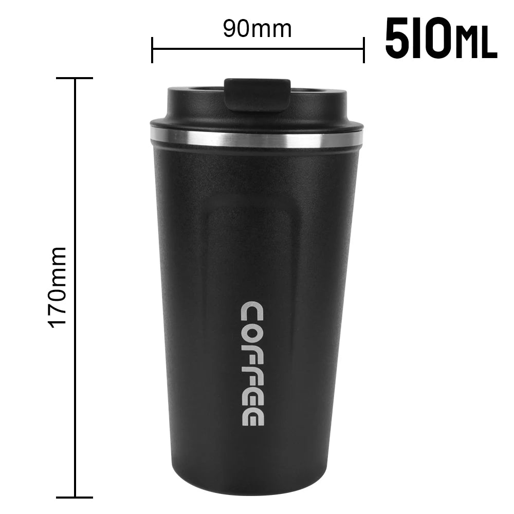 Coffee cup car thermos cup 380/510 ml leak-proof travel thermos cup tea and coffee double-layer stainless steel
