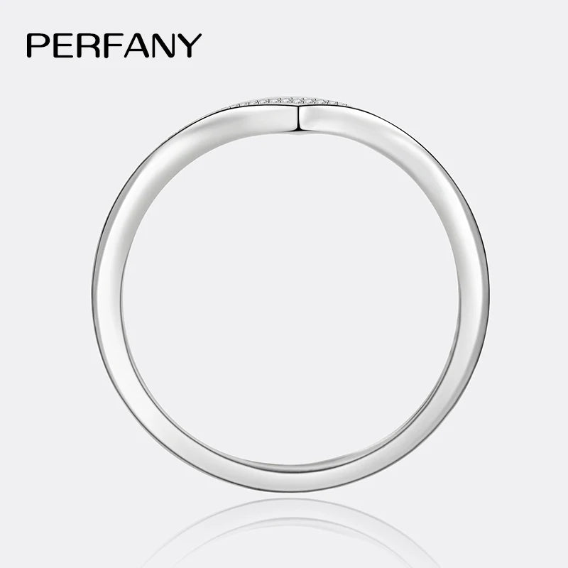 PERMANY All Moissanite Ring for Women S925 Pure Silver Laboratory Certified Diamond Geometric Ring Minimalist Party Jewelry