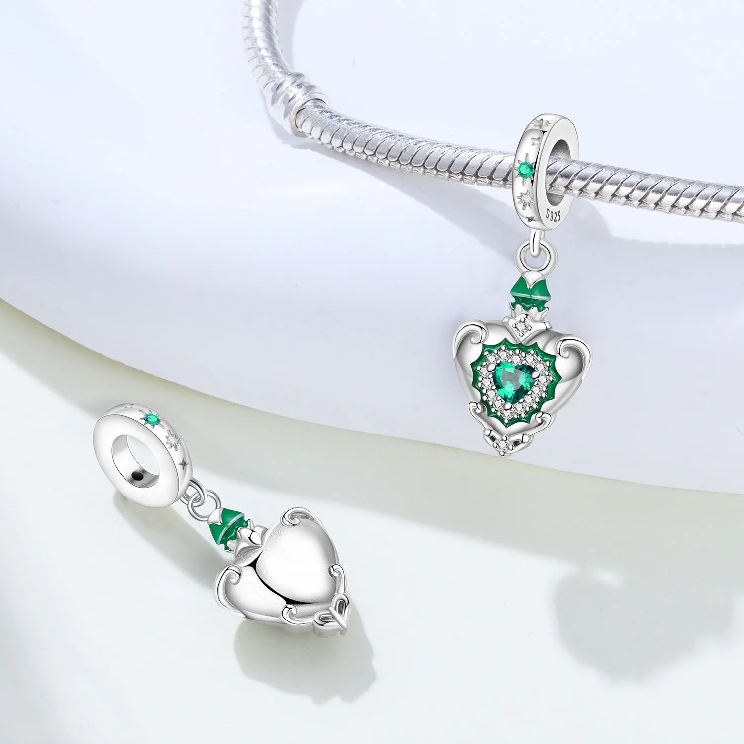 PANPOKI 925 Sterling Silver Classic Love Perfume Bottle Pendants Bracelet Charms Fit Women Jewelry Party Beads DIY Trendy Gifts