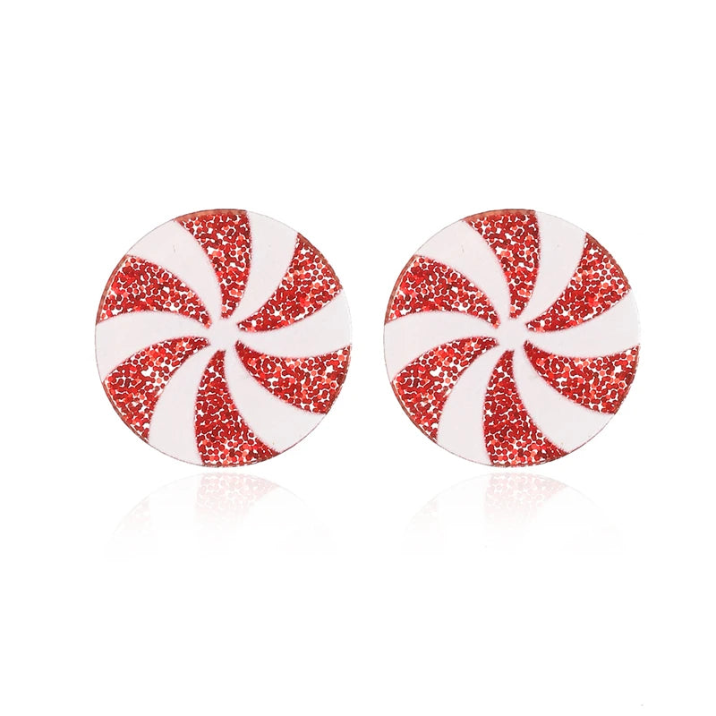 New Fashion Christmas Earrings for Women Cute Cartoon Gingerbread Man Zircon Elk Snowflake Xmas Tree Pearl Earring Girl Jewelry