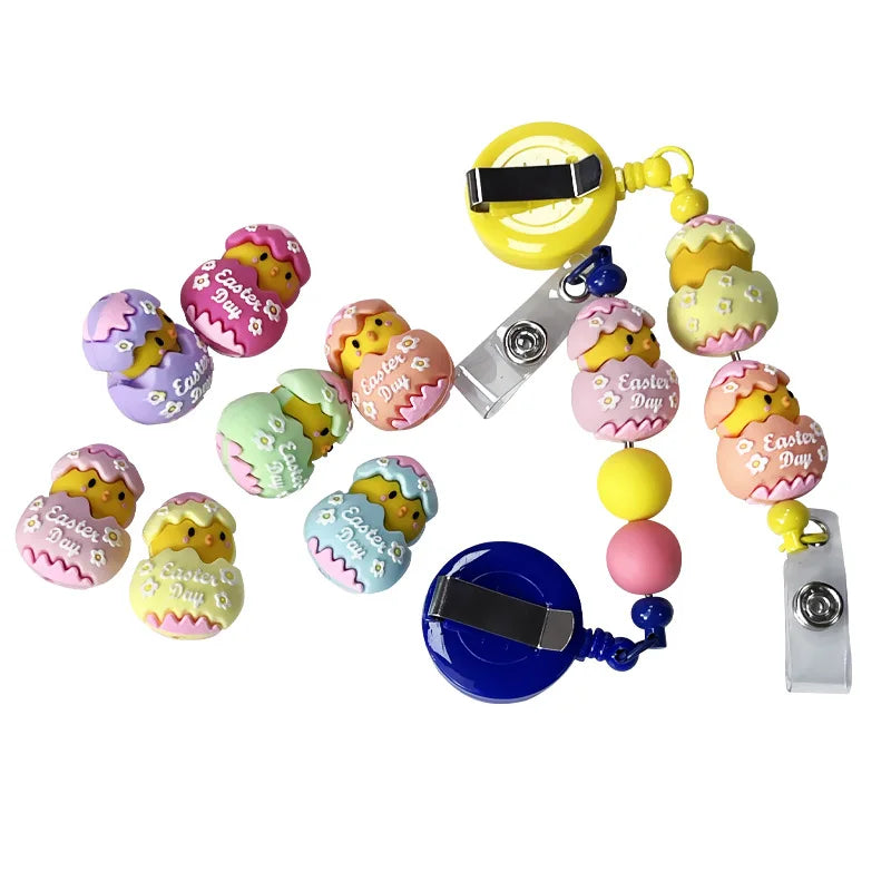 10pcs 3D Chick Silicone Beads Animal Focal beads For Jewelry Making DIY Pacifier Chain Bracelet Necklace Jewelry Accessories