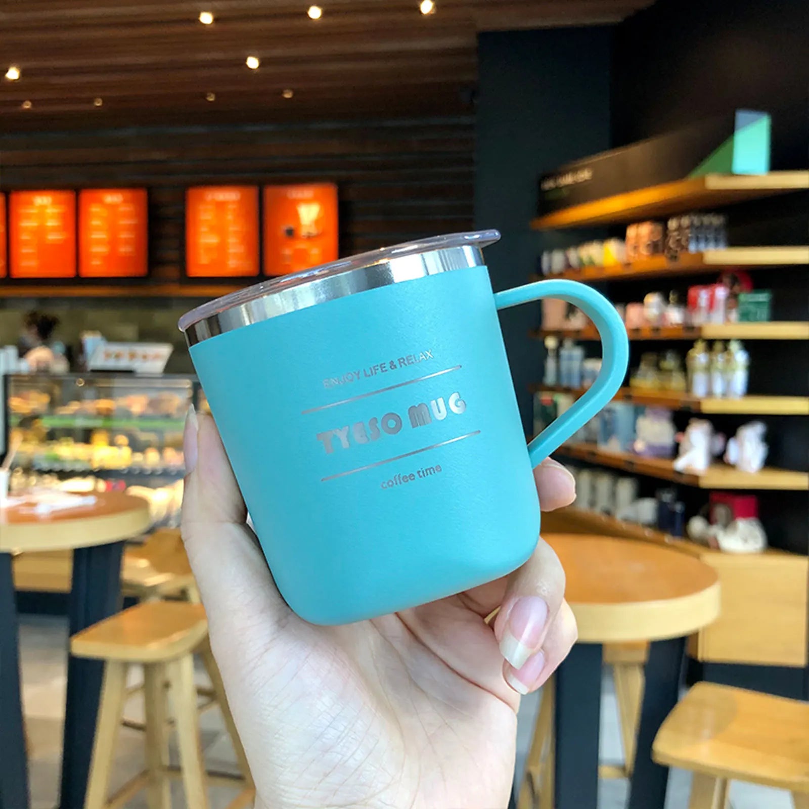 Tyeso Water Bottle 260/300ml Coffee Mug Stainless Steel Coffee Cup Travel Mug with Lid Insulated For Office Home Coffee Tea tool