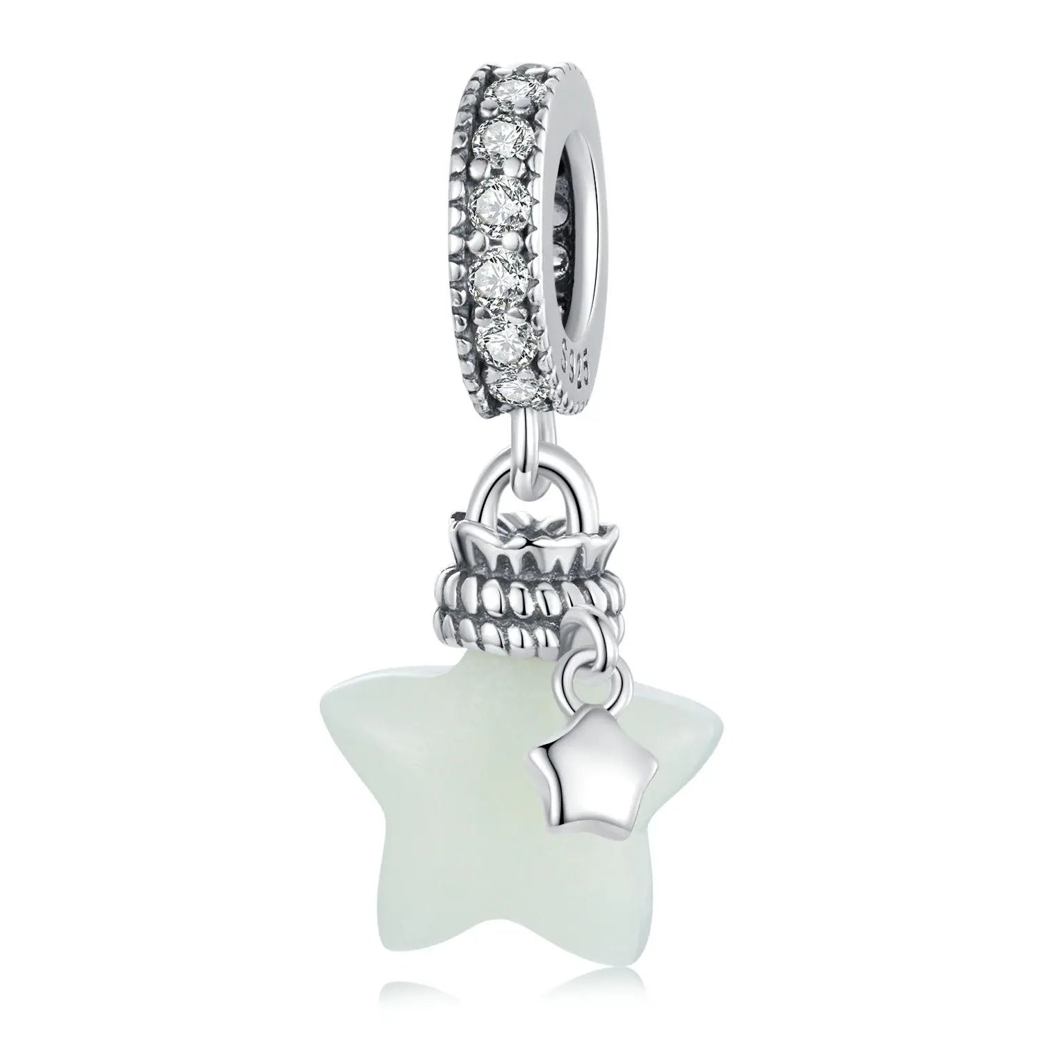 WOSTU 925 Sterling Silver Luminous Owl Charms Cross Pendant Firefly Glow in the dark Turtle Beads Fit DIY Bracelet Necklace Gift