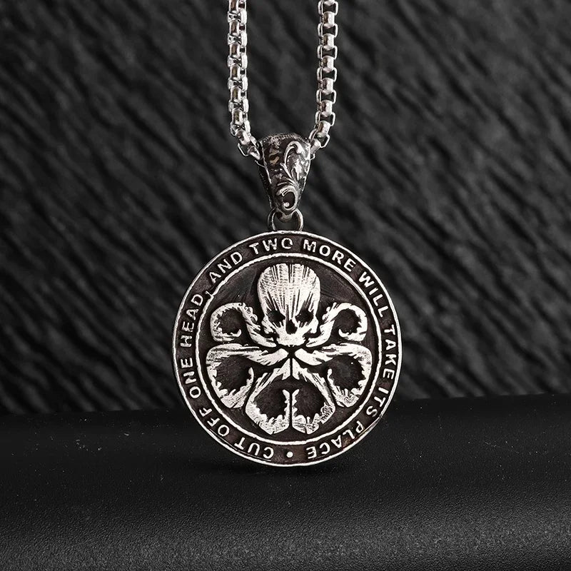 Retro Neptune Poseidon Trident Necklace Ukraine National Emblem Pendant Men\\\\\\'s Fashion Cool Trendy Jewelry Accessories