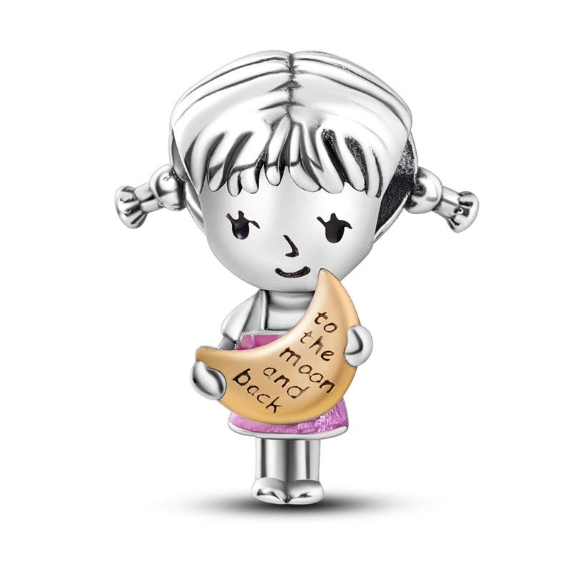 New 925 Sterling Silver Charm Love Heart Warm Family Series Beads Fit Original Charms Bracelets Pendant DIY Jewelry Gift - Madeinsea©