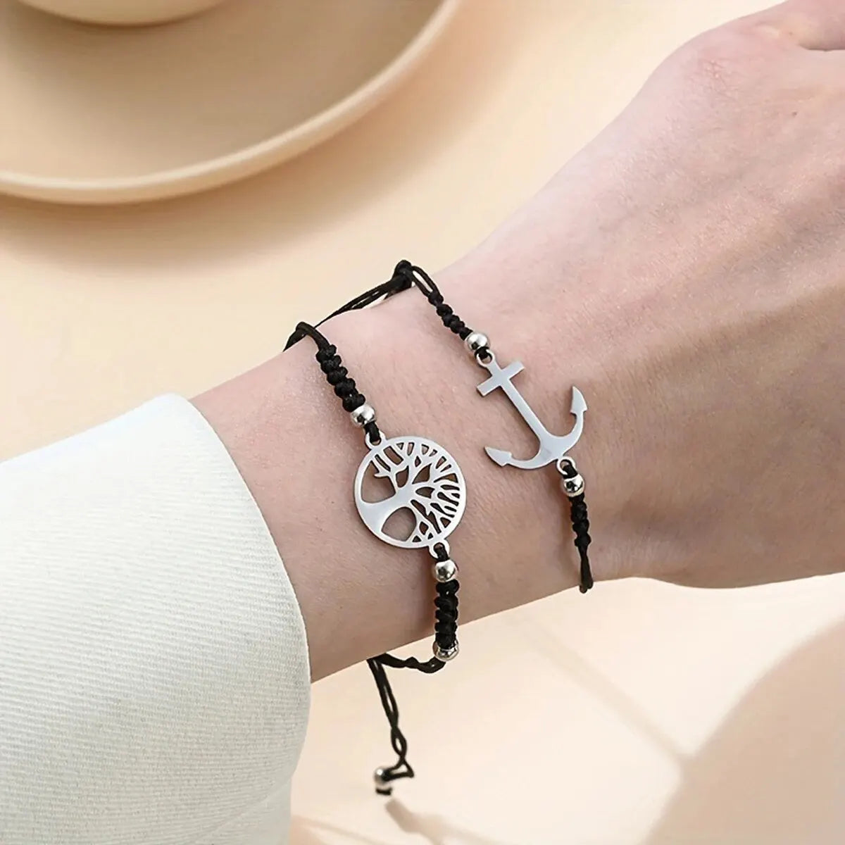 12pcs/set Stylish Stainless Steel Braided Charm Bracelet for Men - Perfect for Daily Wear and Gifting to Family and Friends