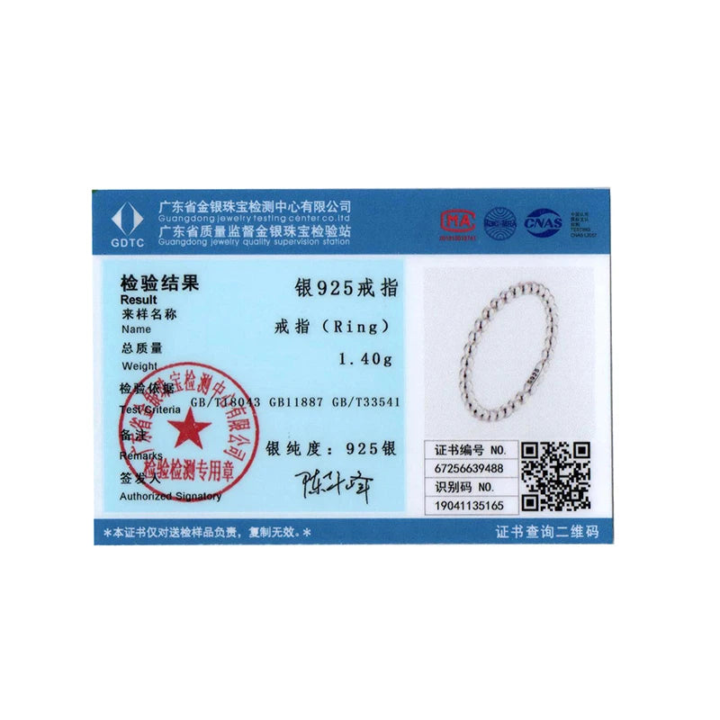 WOSTU 925 Sterling Silver Eternity Bead Wedding Band Ring Elegant Original for Women Wife Anniversary Birthday Fine Jewelry Gift