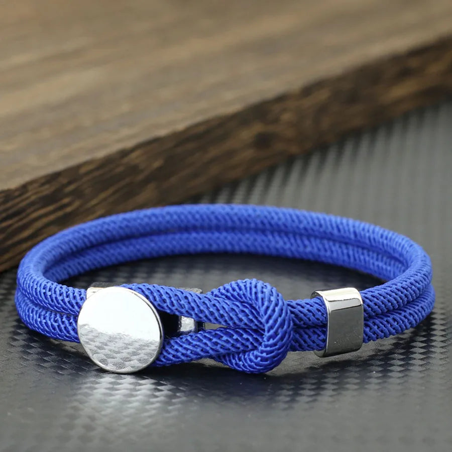Stylish Men Bracelet Grade A 4mm Rope Wrap Braslet Motorcycle Cool Riding Hand Accessories Good Luck Red Thread Braclet Hombre