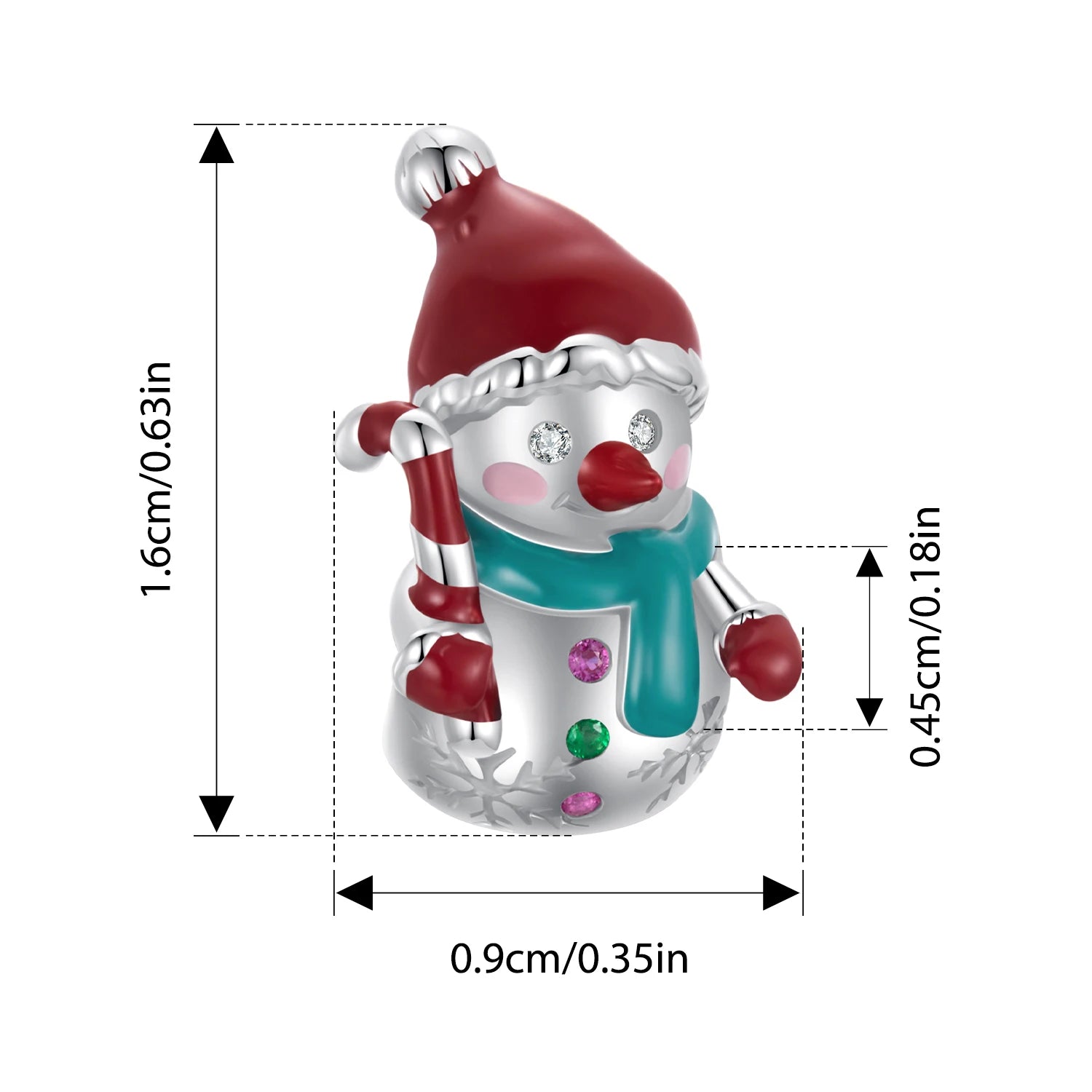 Bamoer Original 925 Sterling Silber Weihnachtsanhänger Bär Schneemann Passend für Original Armband Halskette Damen Geschenk Feiner Schmuck