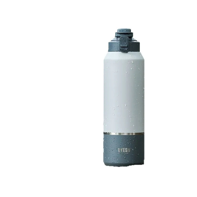 Tyeso Large Capacity Stainless Steel Insulated Water Bottle 24H Hot/Cold Retention Travel Mug with Handle Outdoor Sports Thermos