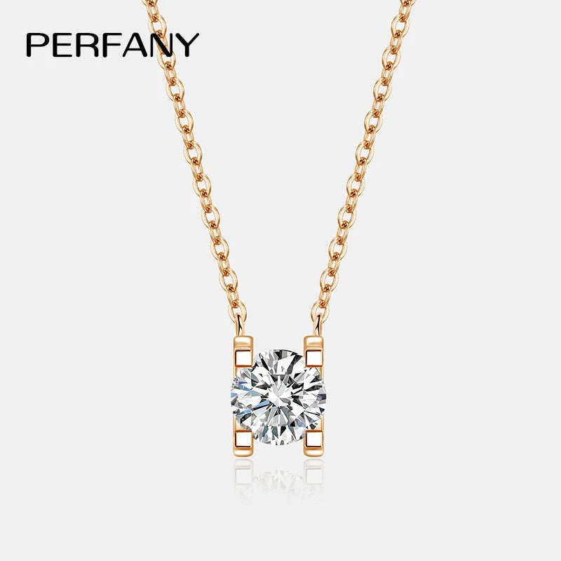 PERFANY 0.5-2CT Moissanite Necklace for Women S925 Pure Silver Classic Bull Head Laboratory Diamond Pendant Luxury Jewelry - Madeinsea©
