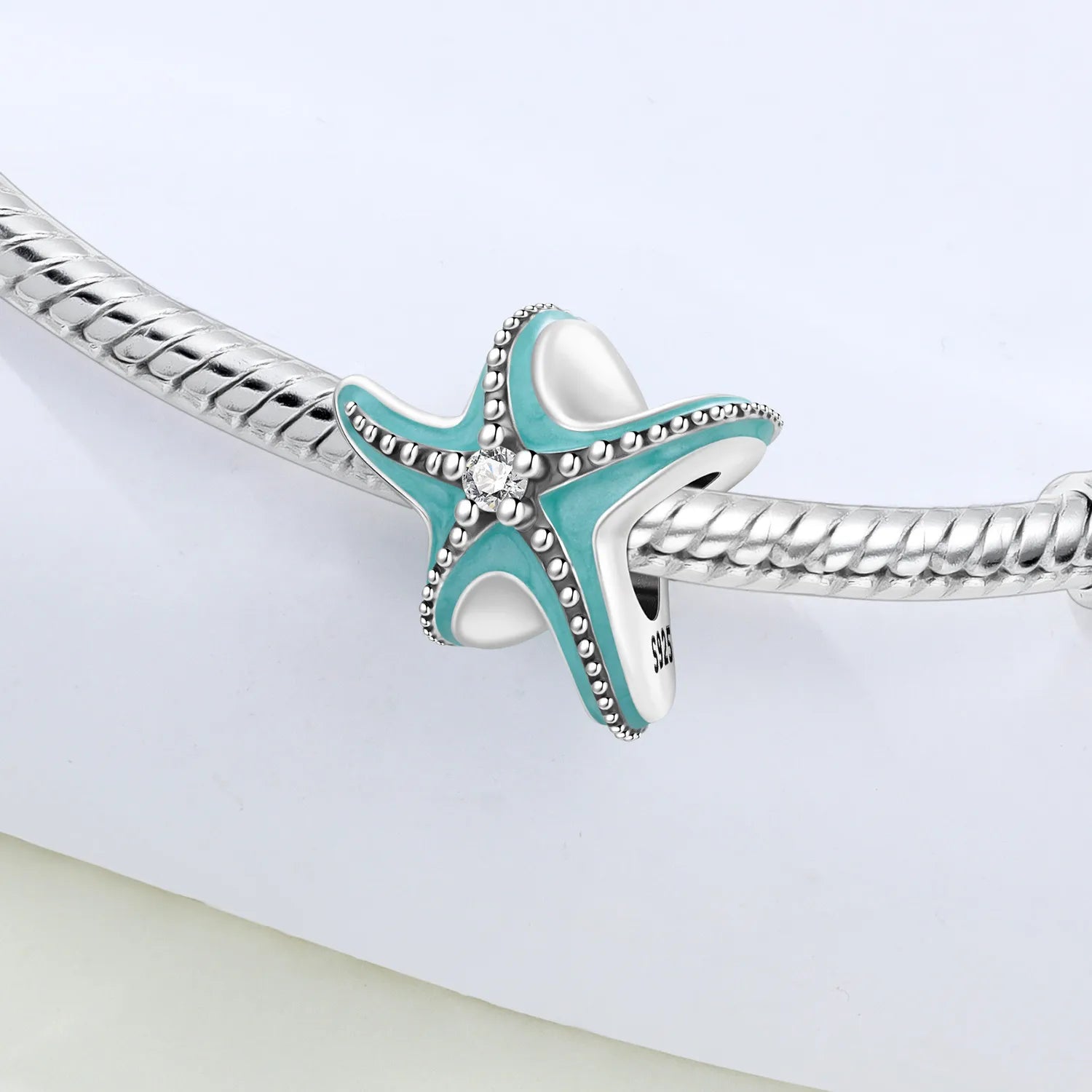 PANPOKI 925 Sterling Silver Sea Star Marine Organisms Beads Original Pendants Bracelet Charm Jewelry Party DIY Trendy Gifts
