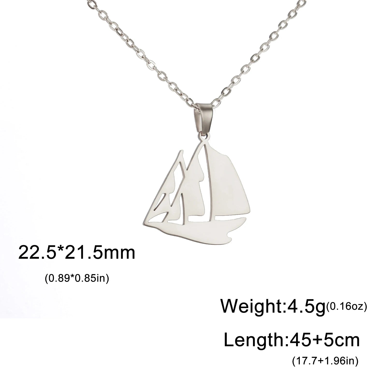 Sailboat Stainless Steel Ocean Necklace - Madeinsea©