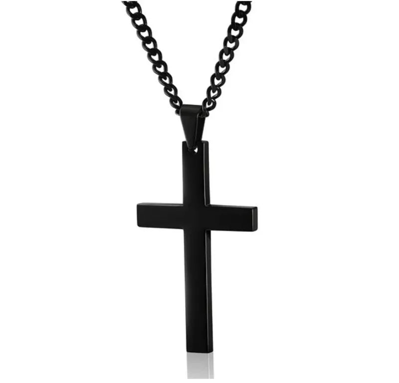 Classic Cross Pendant Necklace For Men Women 24inch Gold Silver Color Chain Necklace Fashion Christ Faith Prayer Jewelry Gifts