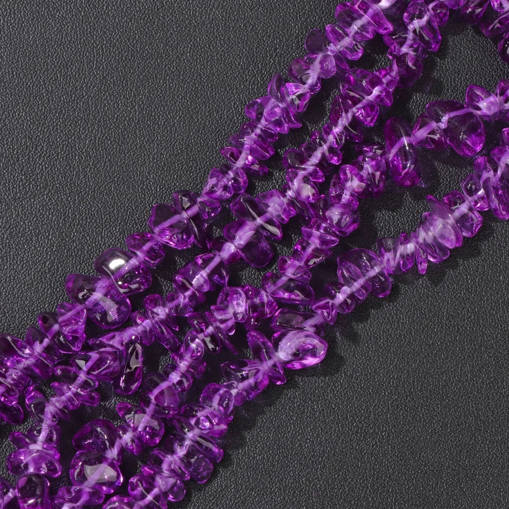 5-8MM Colorful Irregular Glass Beads Dyed Transparent Crystal Chips Beads Fit DIY Women Jewelry Bracelet Necklace Earring