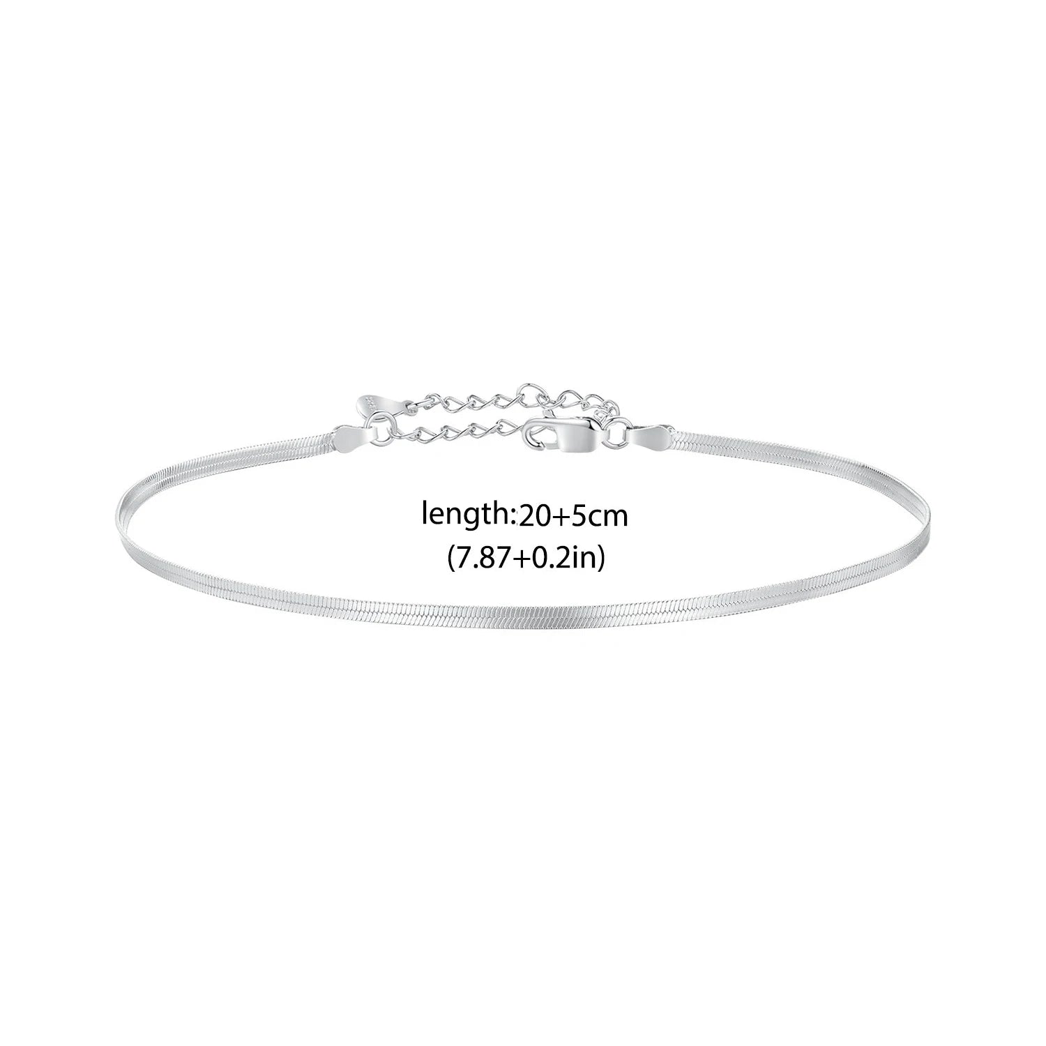 BISAER 925 Sterling Silver Snake Chain Anklet Bracelet Chain Anklet Beads Cute Cat Waterproof Chain For Women Party Fine Jewelry