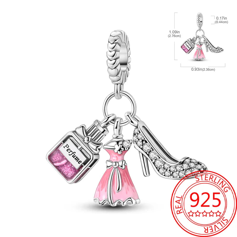 New Collection 925 Sterling Silver Winter Series Skating Ice-skate Charm Charms Fit DlY Bracelet Necklaces Jewelry Fine Gifts