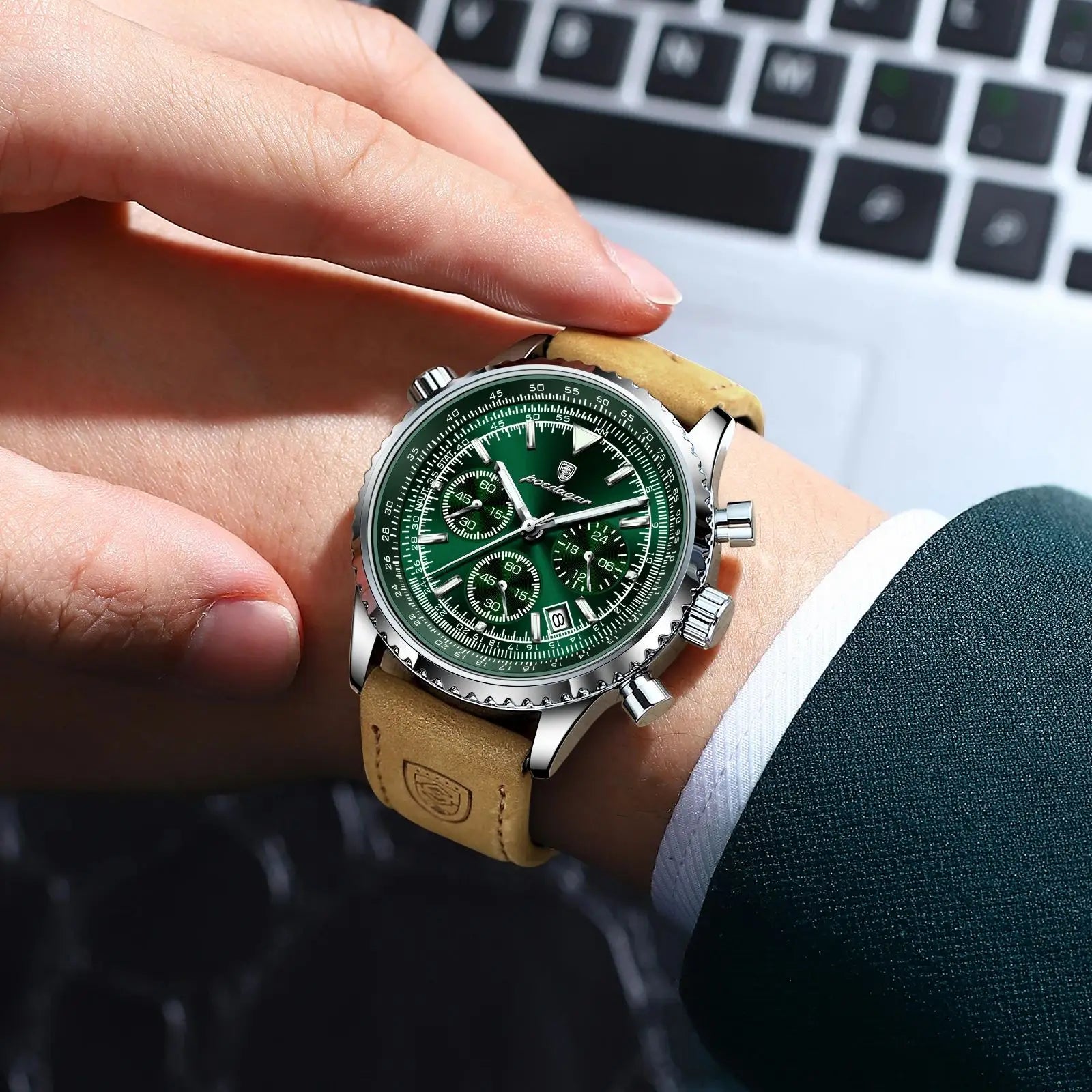 POEDAGAR Luxury Man Watch Quartz Waterproof Luminous Date Chronograph Leather Men Wristwatch Military Sports Men's Watches Reloj - Madeinsea©