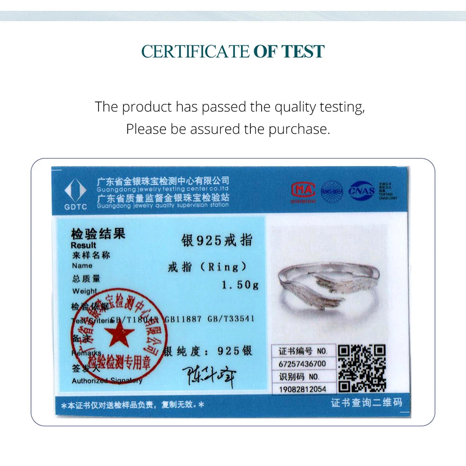 Bamoer 925 Sterling Silver Angel Wings Jewelry Set Vintage Feather Open Ring O-chain Link Necklace for Women Guardian Gift