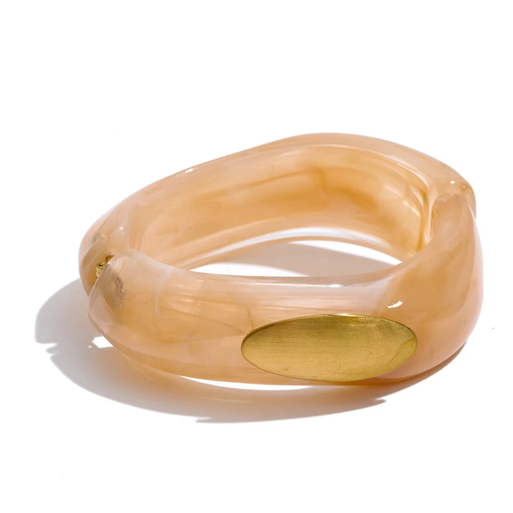 Yhpup 57/61/62mm Acrylic Resin Thick Bracelet Bangle Waterproof Statement Fashion Summer 2026 Wrist Jewelry