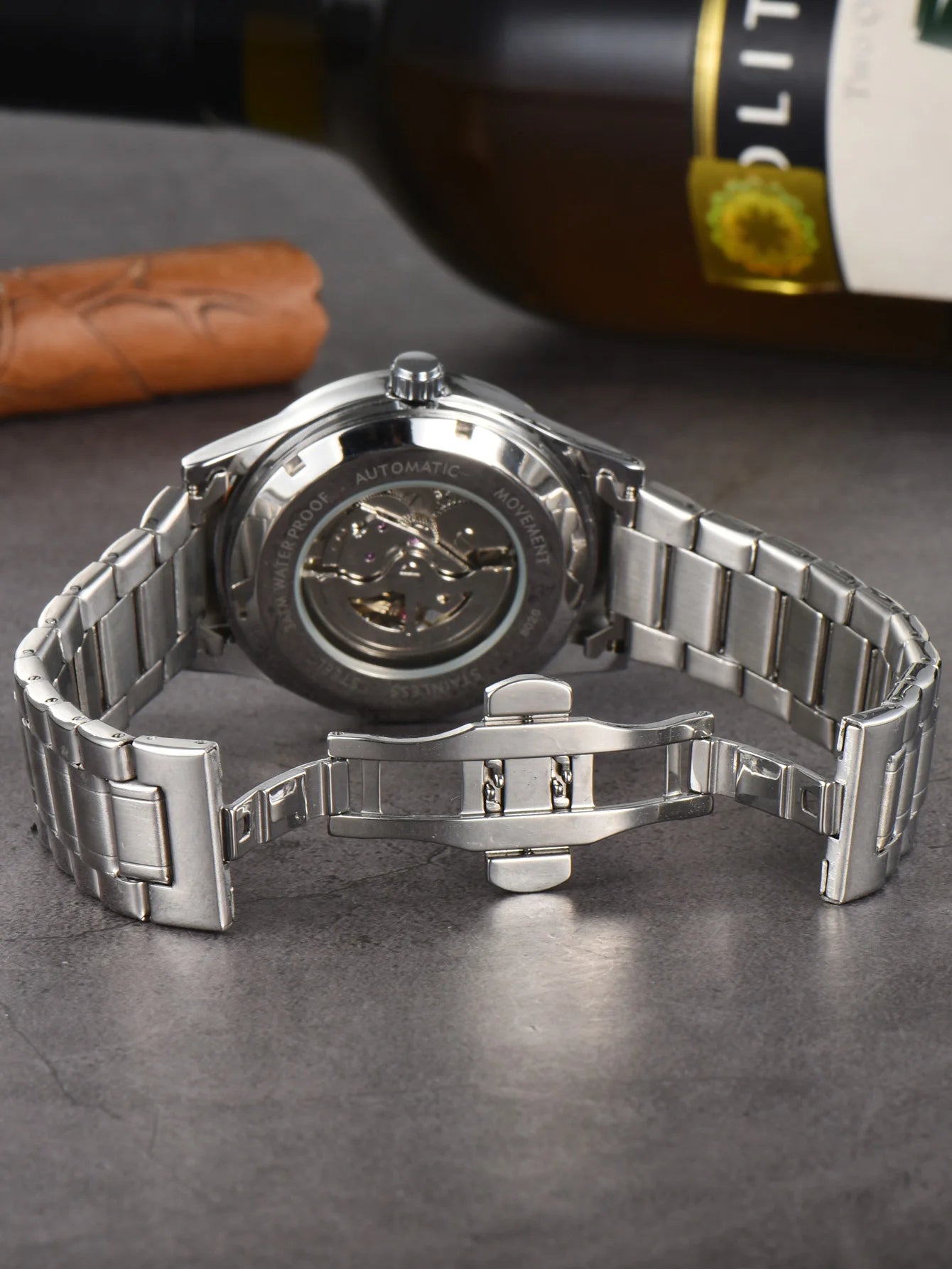 LONGLUX automatic man watch  luxury wholesale mechanical wristwatches stainless steel skeleton waterproof  mens watch men gift