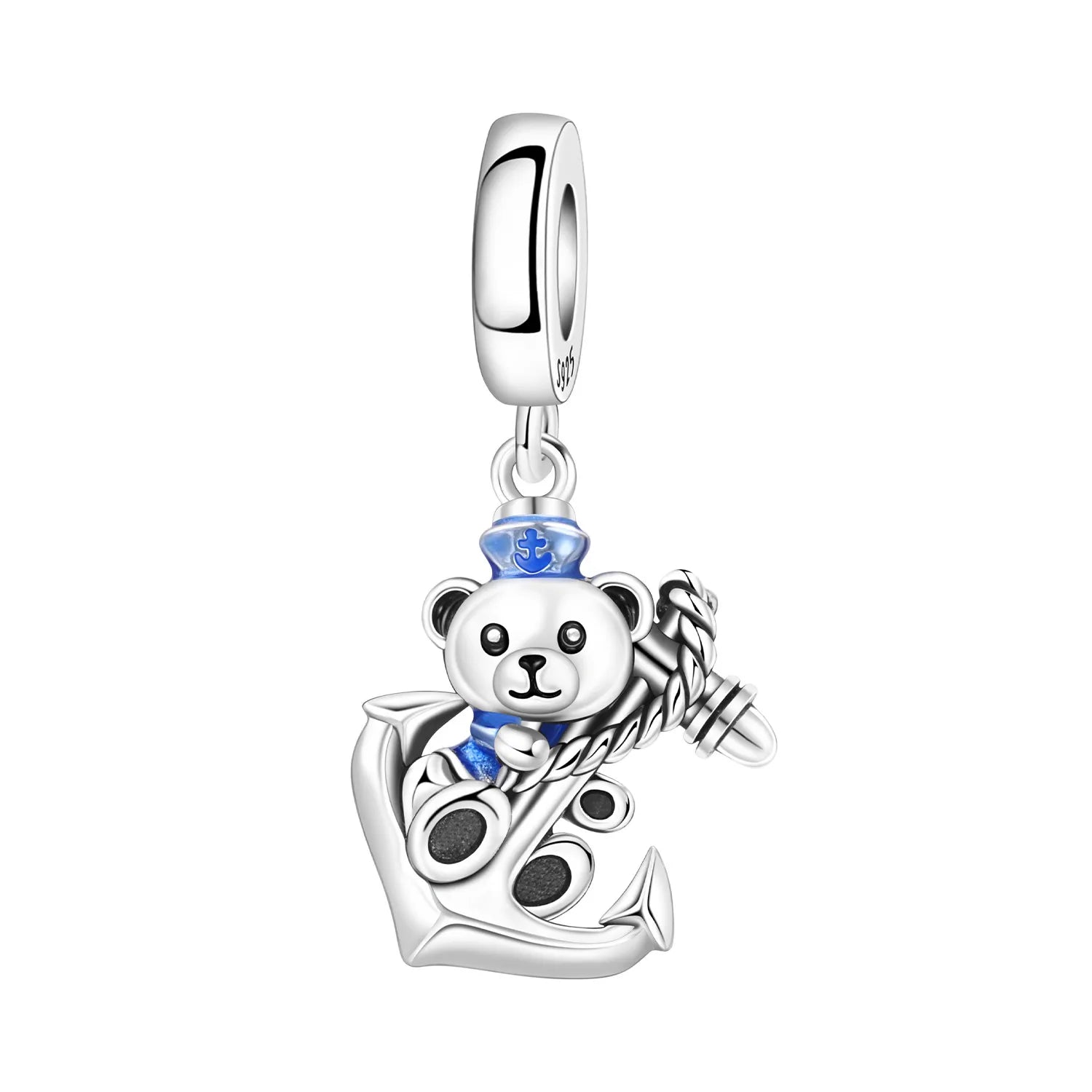 PANPOKI 925 Sterling Silver Cute Panda Animals Beads Original Pendants Bracelet Charm Jewelry Party DIY Trendy Gifts