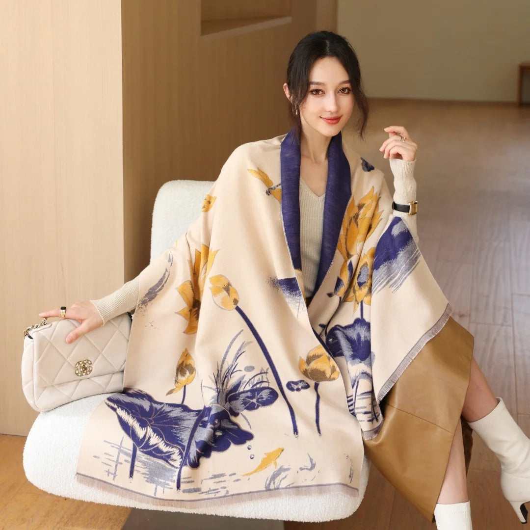 Print Cashmere Scarf Women Thick Warm Winter Blanket Brand Female Luxury Quality Shawl Wrap Bufanda 2025 Poncho Echarpe Pashmina
