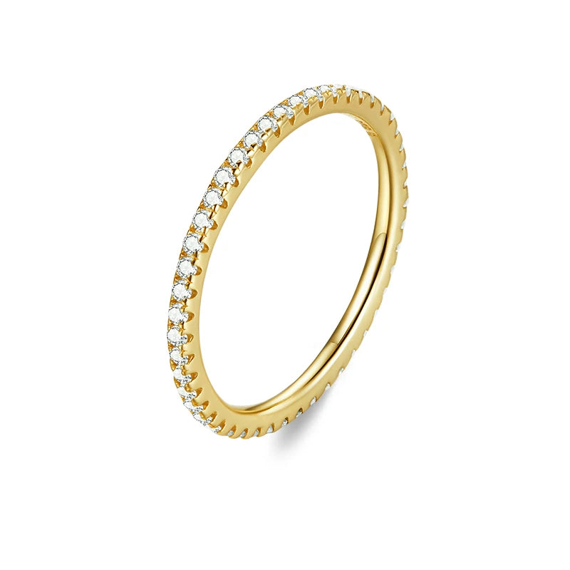 WOSTU Wedding Band Rings for Women 925 Sterling Silver AAA Zircon Stackable Engagement Crossed Rings Simple Jewelry Party Gift