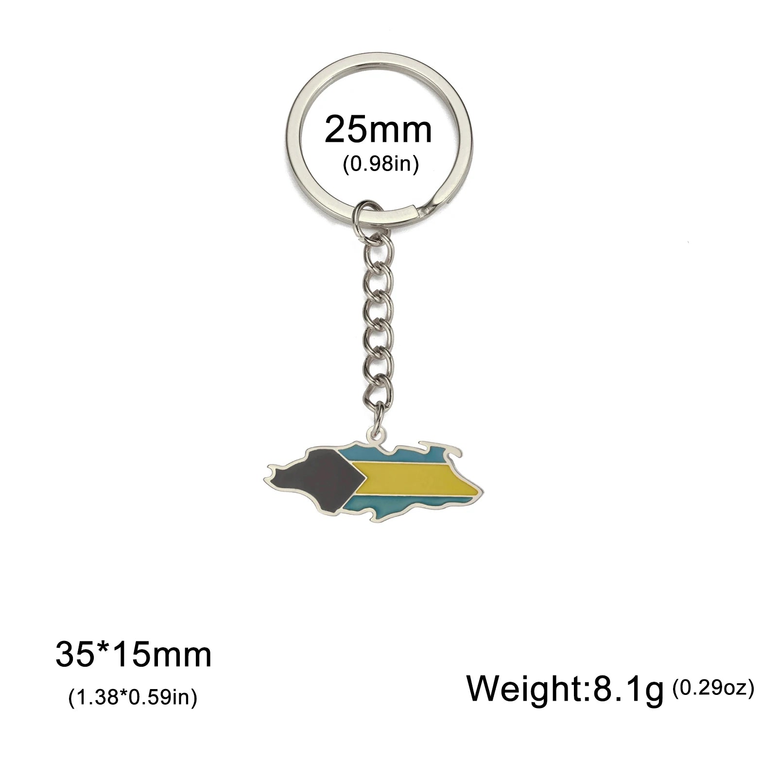 Dreamtimes France Poland Mexico Map Pendant Keychain for Women Men Stainless Steel Key Ring Qatar Ghana Syria Haiti Jewelry