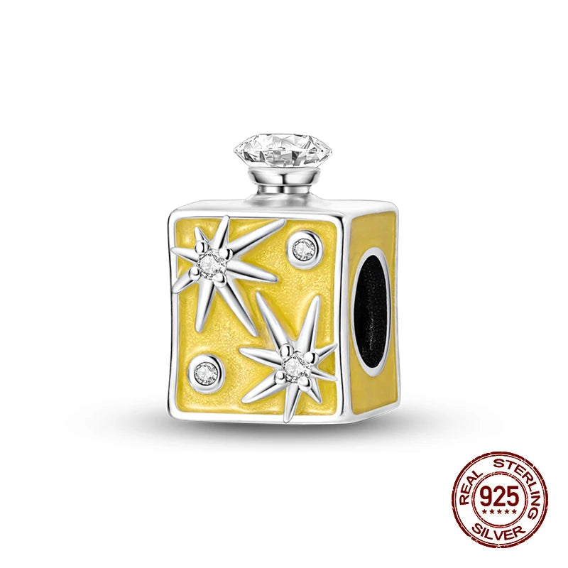 100% 925 Sterling Silver Perfume Bottle Clock Daily Life Charms Beads Fit 3mm 925 Original Bracelets Fine DIY Jewelry Gift