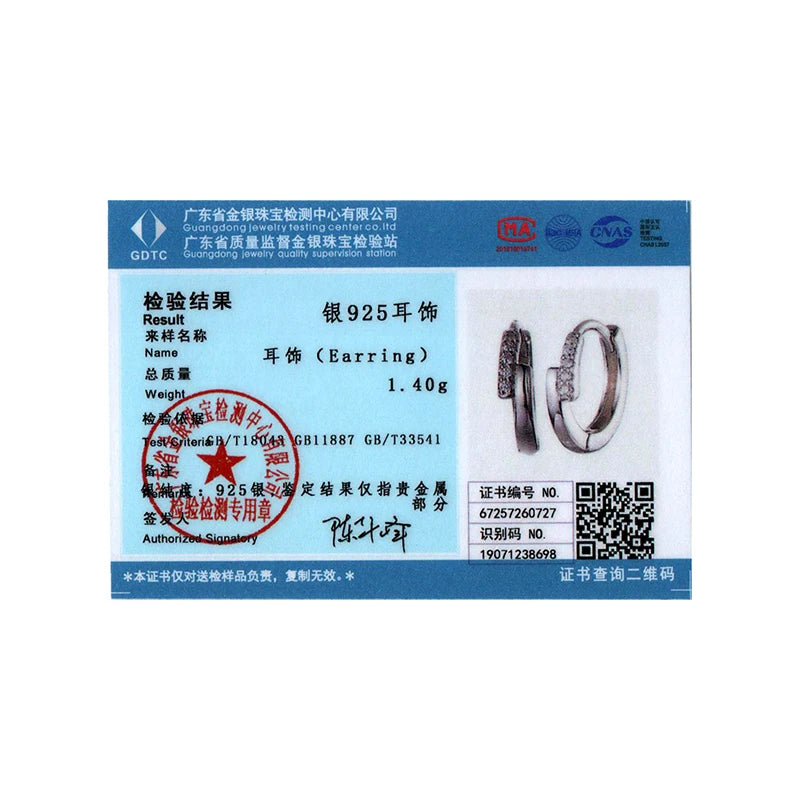 BISAER Solid 925 Sterling Silver Cross Hoop Earrings Round Huggie Earrings Plated White Gold for Women Party Fine Jewelry Gift