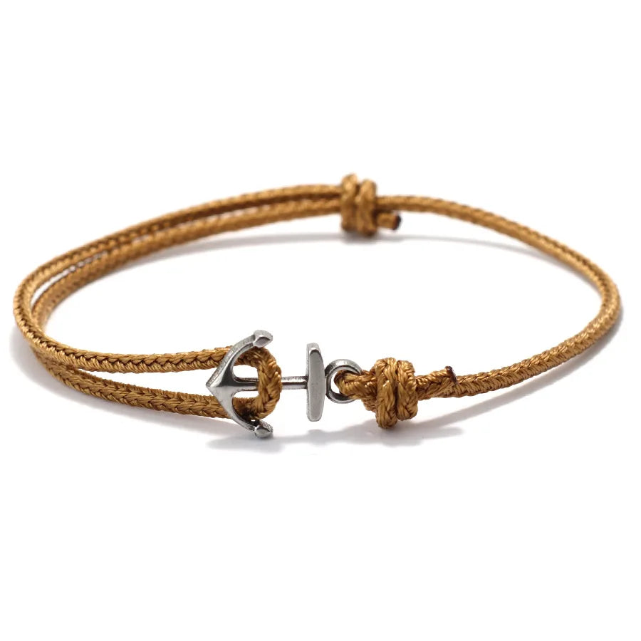 Grade A 2mm Thin String Lucky Red Bracelet Men Stainless Steel Beach Nautical Anchor Braslet Outdoor Sports Cycling Accessories