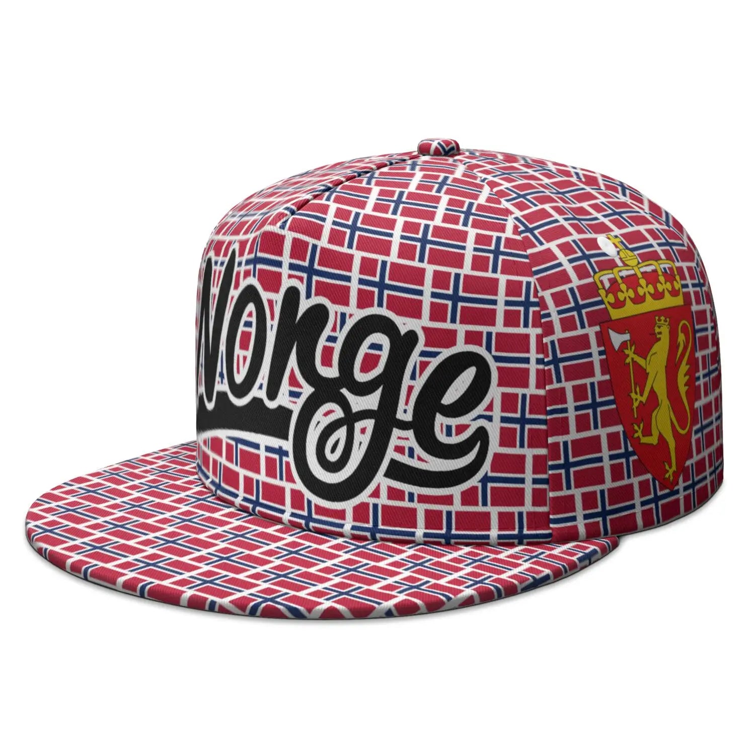 Norway Flat Brimmed Cap Custom Made Name Team Logo Hip-hop Hat Country Travel Norge Norwegian Nation Kingdom Flags Headgear