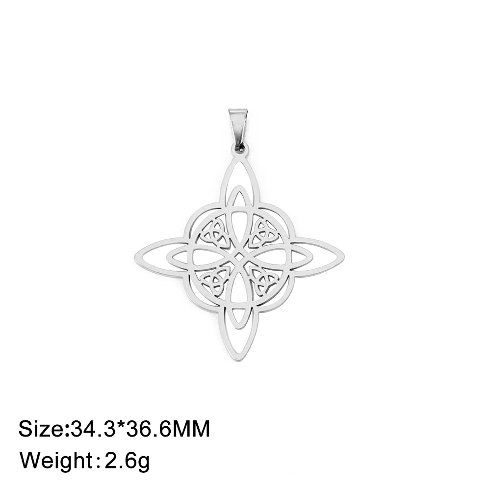 Dreamtimes Stainless Steel Witch Knot Charm Irish Celtic Pendant DIY Handmade Bracelet Necklace Jewelry Gift