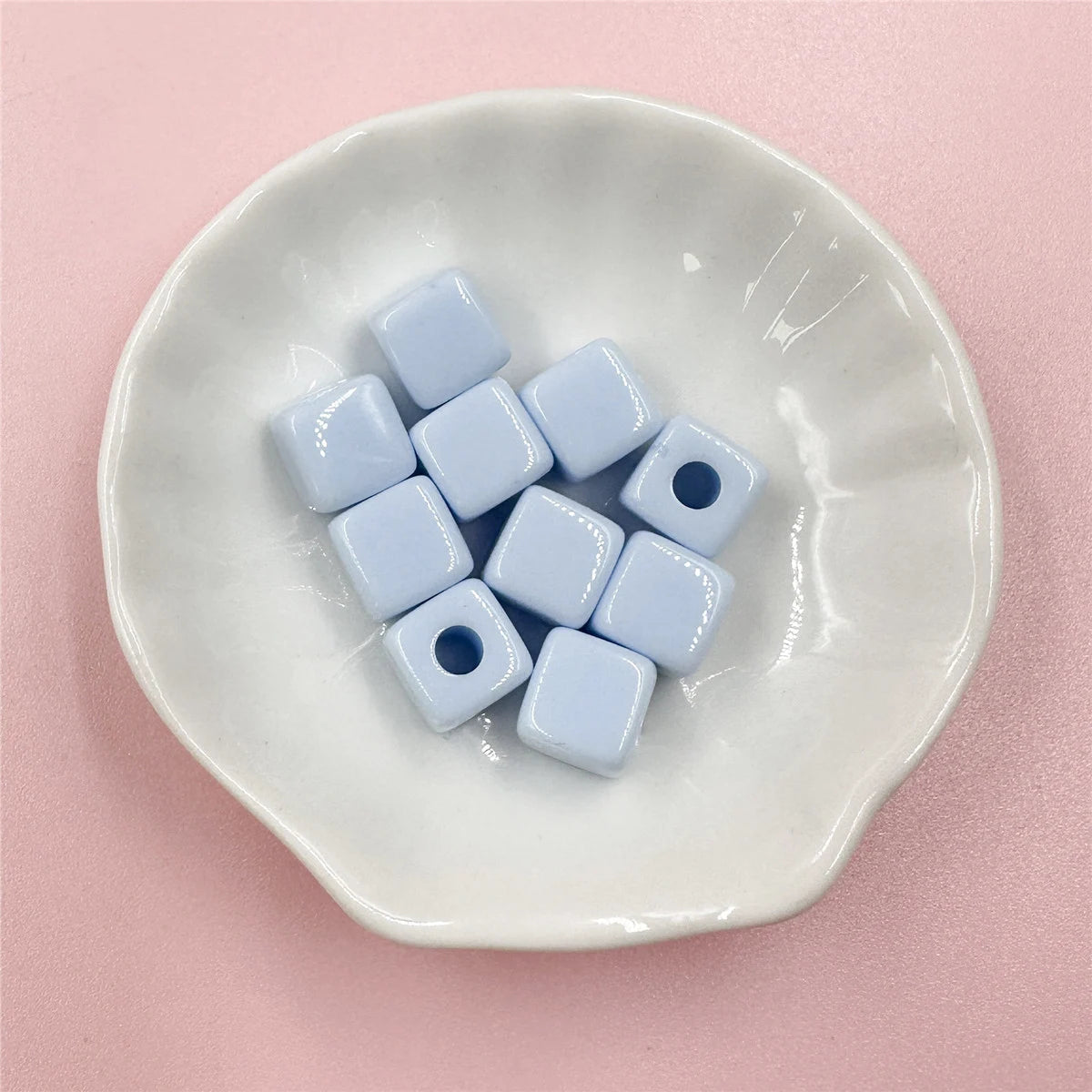 10pcs 10mm Square Shape Beads For Jewelry Making Spacer Candy color Acrylic Beaded Jewelry Materials