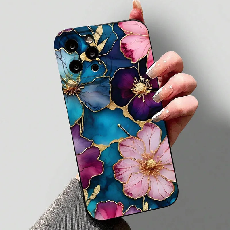Vintage Floral Pattern Soft TPU Phone Case for Xiaomi Redmi Note 14 13 12 Pro Plus 5G 12S 11S 11 10 Redmi 14C 13C 12C 4G Cover