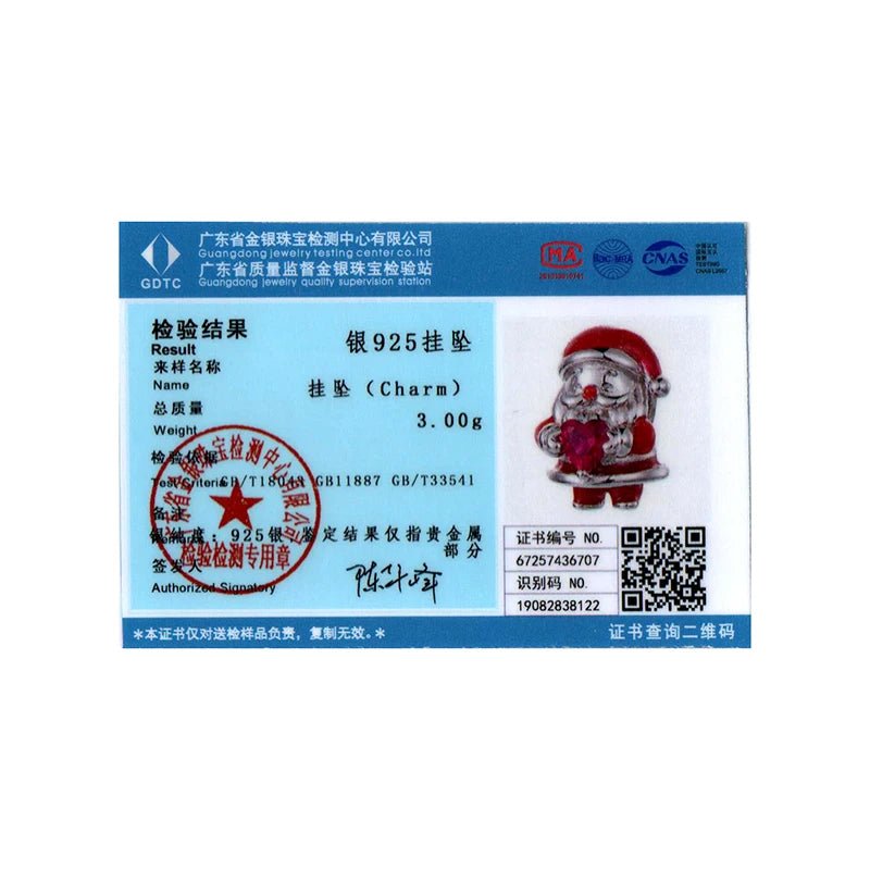 Bamoer 925 Sterling Silver Christmas Charm for Bracelet Santa Claus Snowman Reindeer Apple Pendant Beads Gift for Women Friends