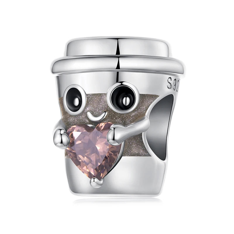 Bamoer 925 Sterling Silver Halloween Pumpkin Charm Magic Crystal Pendant Enamel Luminous Bead for Women DIY Bracelet Accessories