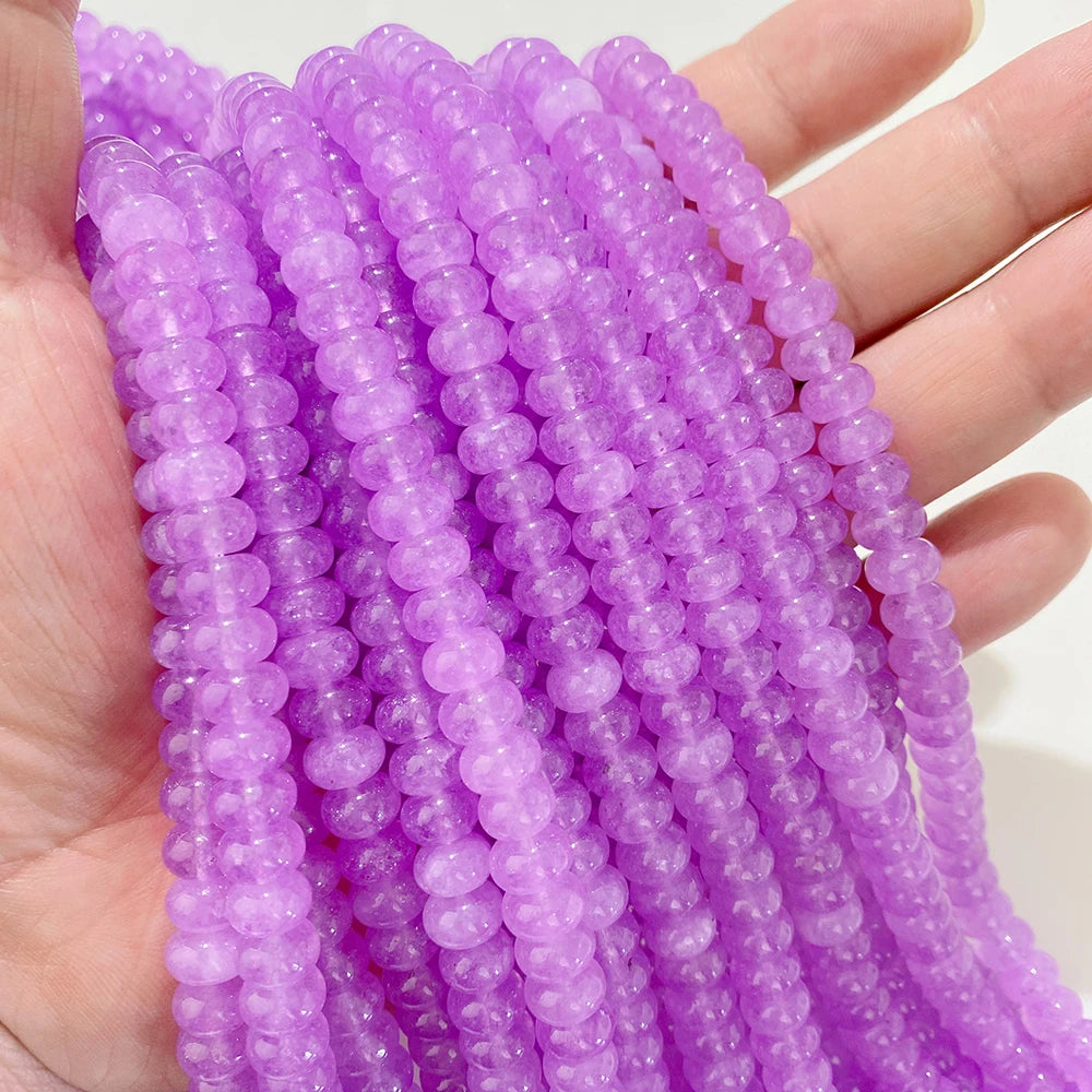 5x8mm Natural Stone Bead Jades Jaspers Chalcedony Rondelle Spacer Loose DIY Beads For Jewelry Making Bracelet Necklace Earrings