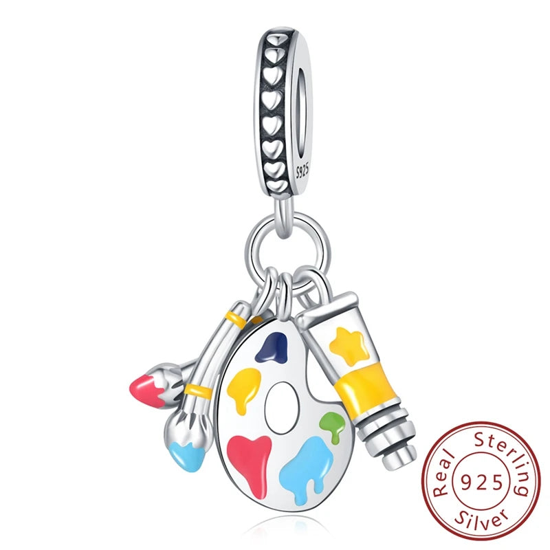 100% Real 925 Sterling Silver Charms Beads Stars Moon Pendant Fit Original Charms Bracelets Bangle DIY Jewelry Gifts