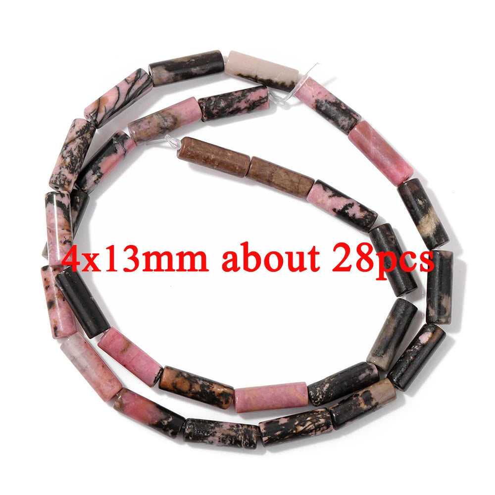 Wholesale Natural Pink Black Rhodonite Stone Beads Round Oval Rondelle Loose Spacer Gem Bead For Jewelry Making DIY Accessories