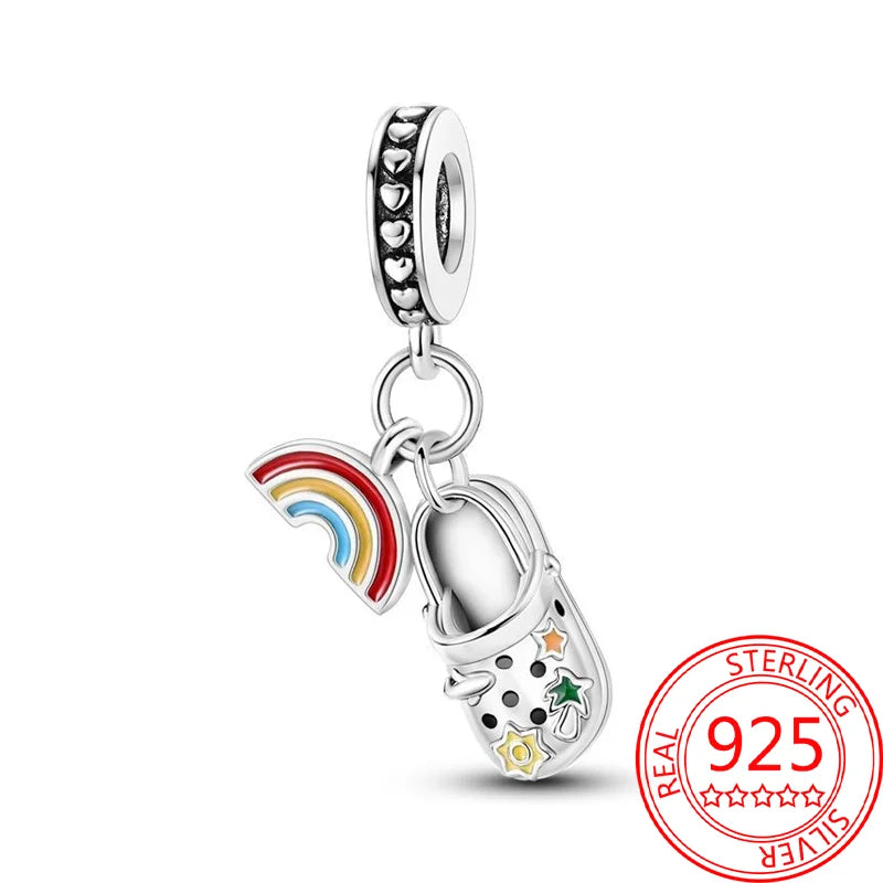 New Collection 925 Sterling Silver Winter Series Skating Ice-skate Charm Charms Fit DlY Bracelet Necklaces Jewelry Fine Gifts