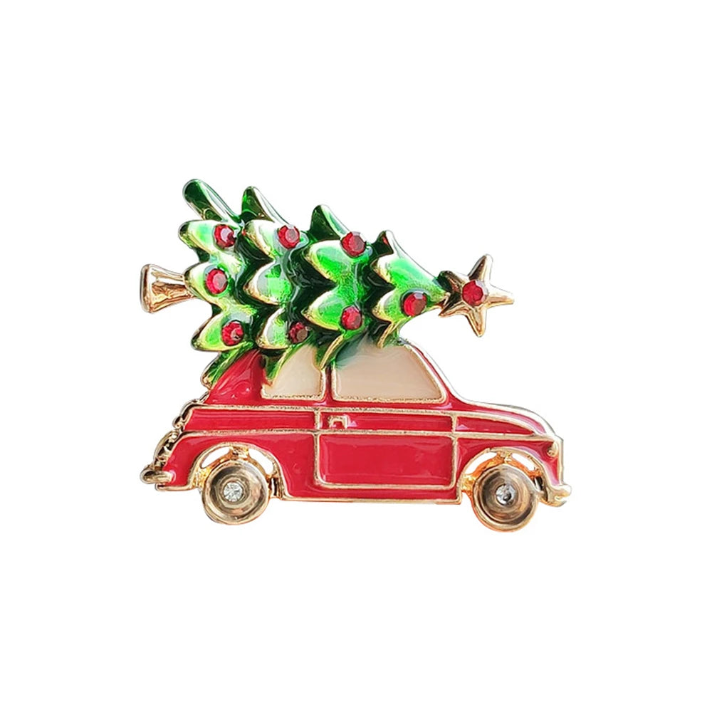 European and American fashion creative design Christmas tree brooch alloy oil drop car pin Christmas atmosphere accessories