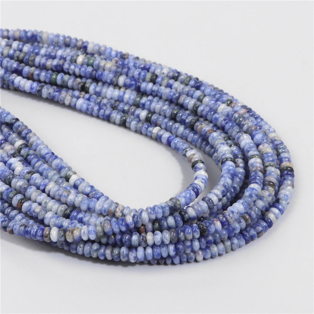 Natural Flat Round Stone Beads Abacus Shape Jaspers Quartzs Gems Beads For DIY Necklace Earrings Jewelry Making Accessori 2*4mm