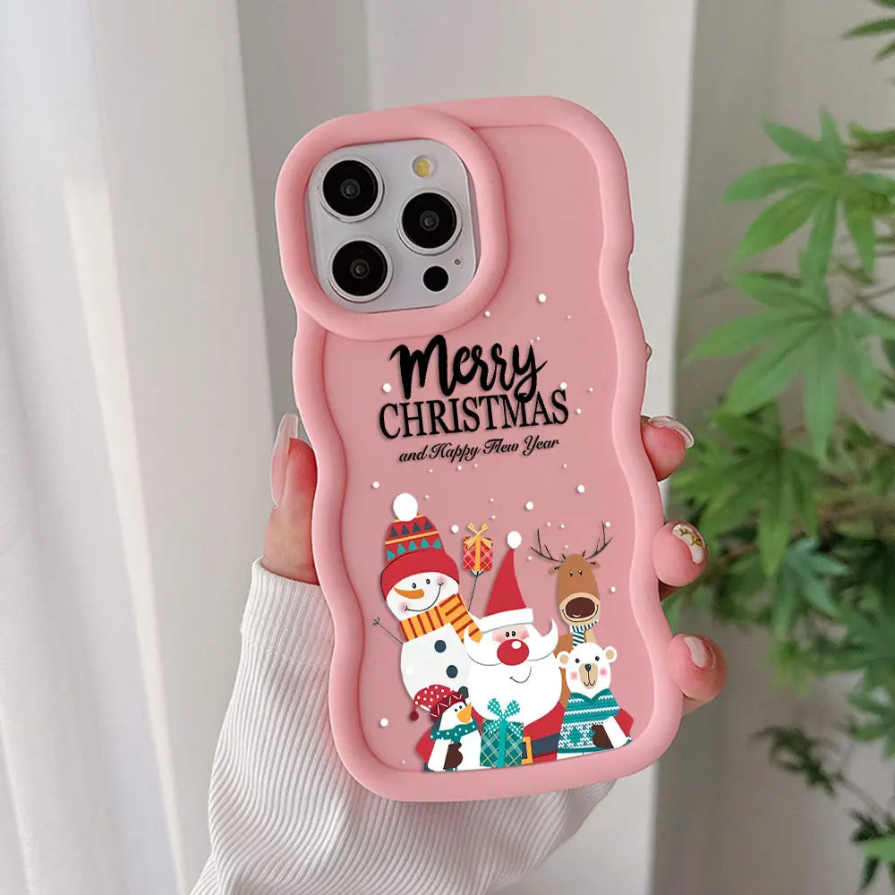 Santa Claus Elk Snowman Christmas Phone Case For Xiaomi 14 14T Poco X6 X7 X5 X3 Pro NFC 4G 5G Soft Silicone Back Cover