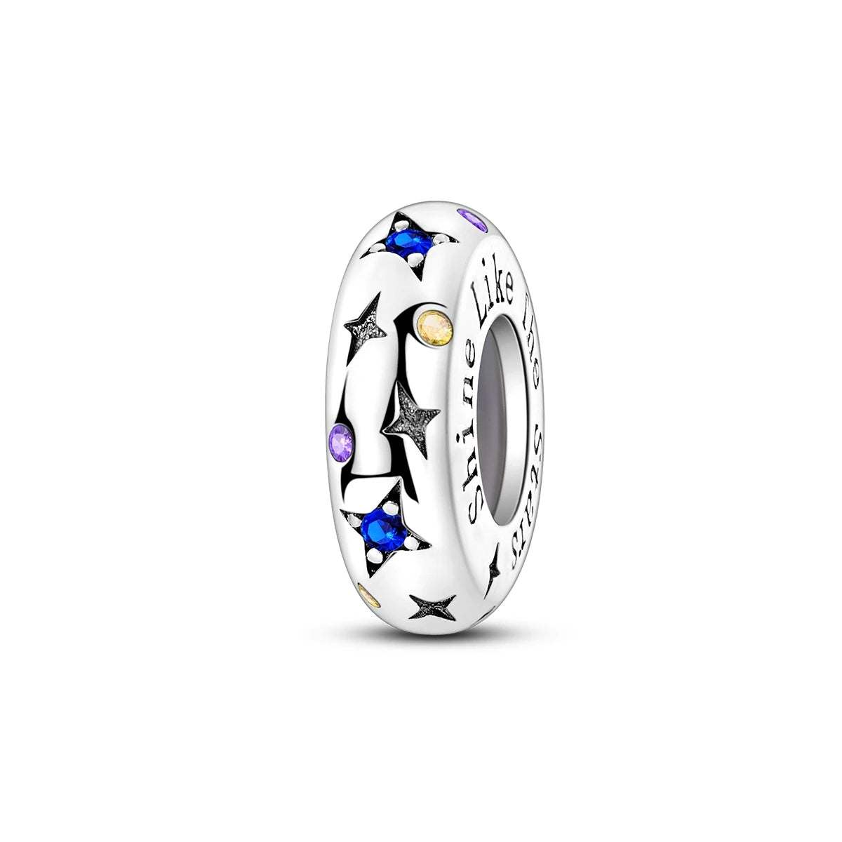 Charms 925 Silver Butterfly Flowers Colorful Zircon Silicone Spacer Beads Fit Pandach 925 Original Bracelets Fine DIY Jewelry