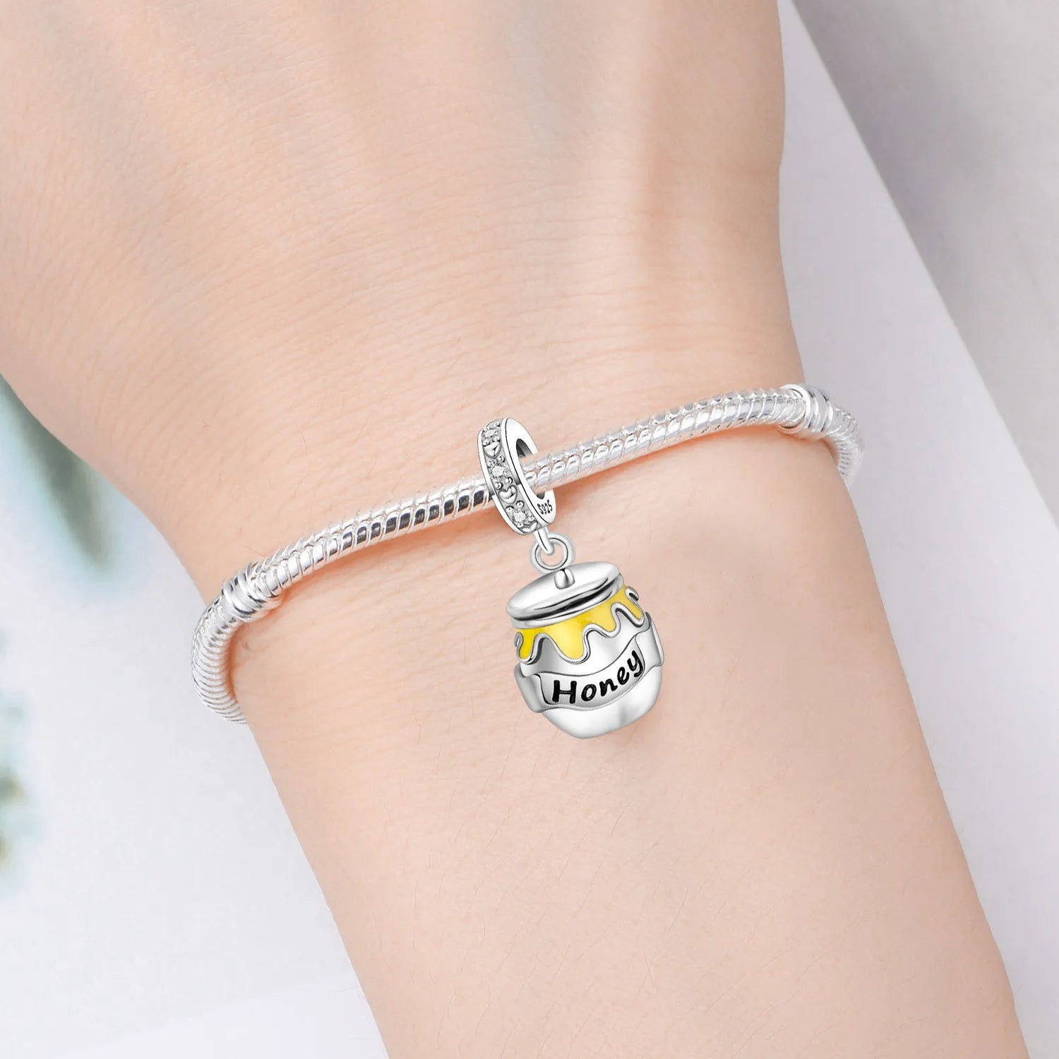 PANPOKI 925 Sterling Silver Honey Jar Beads Original Pendant Bracelet Charm Jewelry Party DIY Trendy Gifts