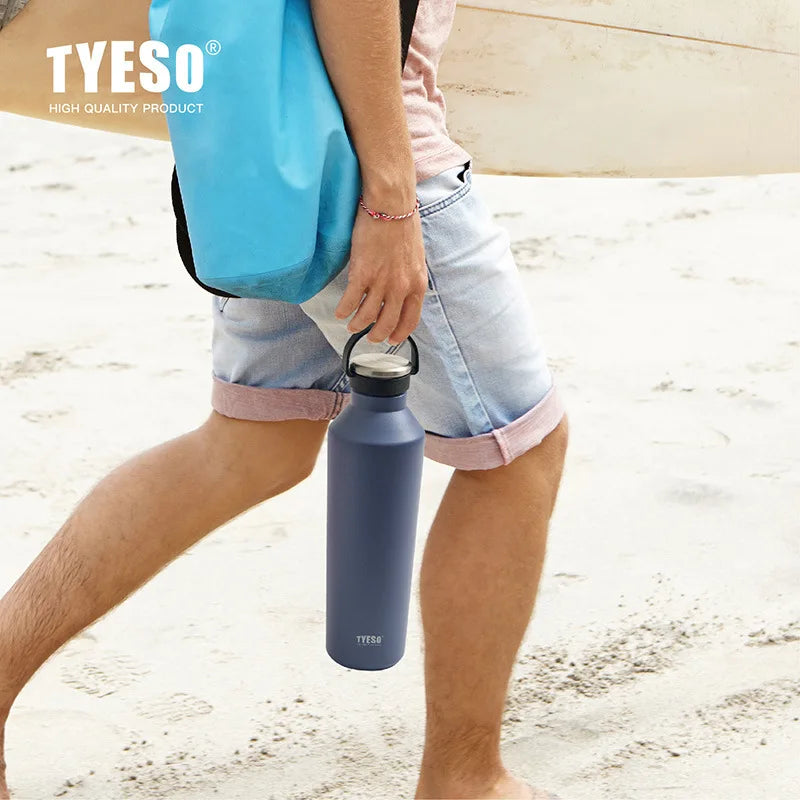 Tyeso Thermos Cup Stainless Steel Vacuum Water Bottle With handle Portable Leak-Proof for Sports Outdoo Insulated Cups Drinkware