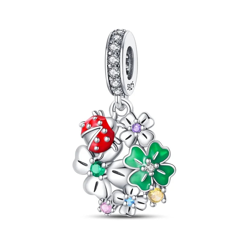 Spring 925 Sterling Silver Butterfly Snail Swallow Charms Beads Fit 3mm 925 Original Bracelets DIY Jewelry Birthday Gift