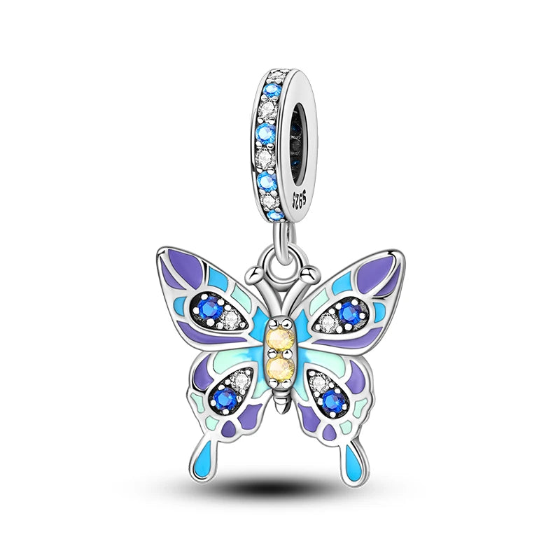 New 925 Silver Donut Protection Lotus Heart Shaped Charms Flat Beads Fit 3mm 925 Original Bracelet DIY Jewelry Birthday Gift